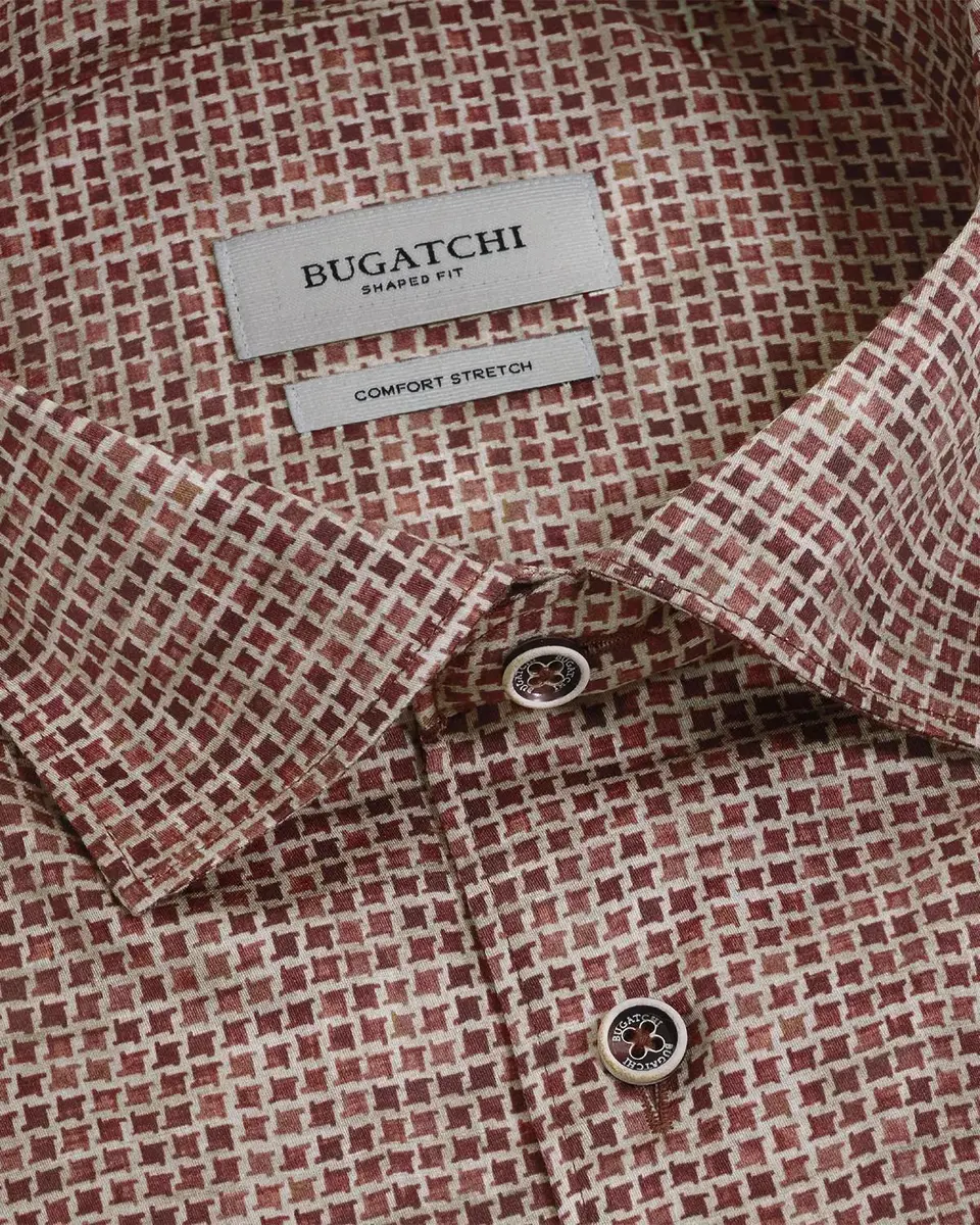 Bugatchi Men's Alvin Grid Cotton Shirt | Thumbnail 5 Bugatchi Men's Alvin Grid Cotton Shirt | Thumbnail 5