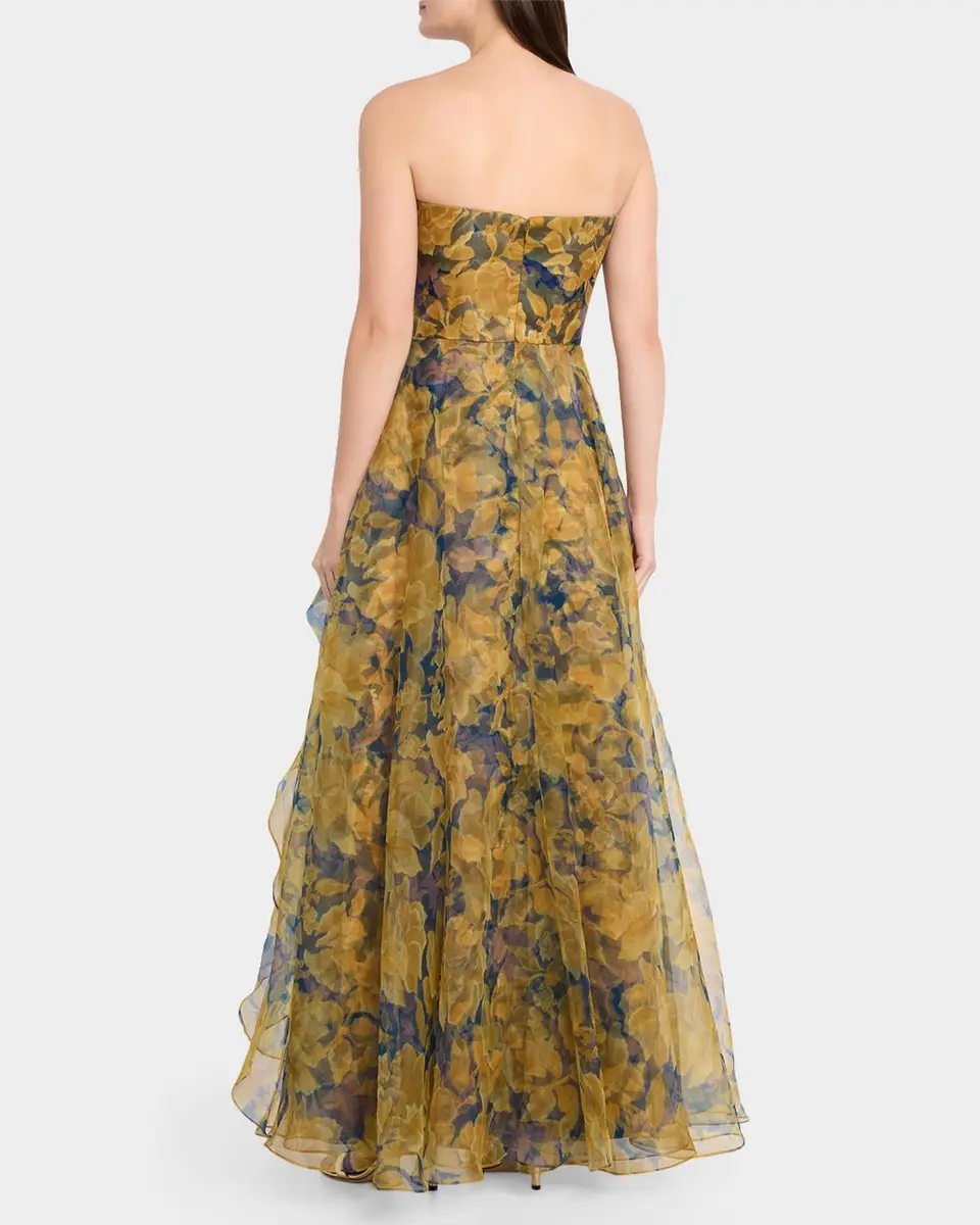 THEIA Fahreta Strapless Fit & Flare Organza Gown | Thumbnail 3 THEIA Fahreta Strapless Fit & Flare Organza Gown | Thumbnail 3