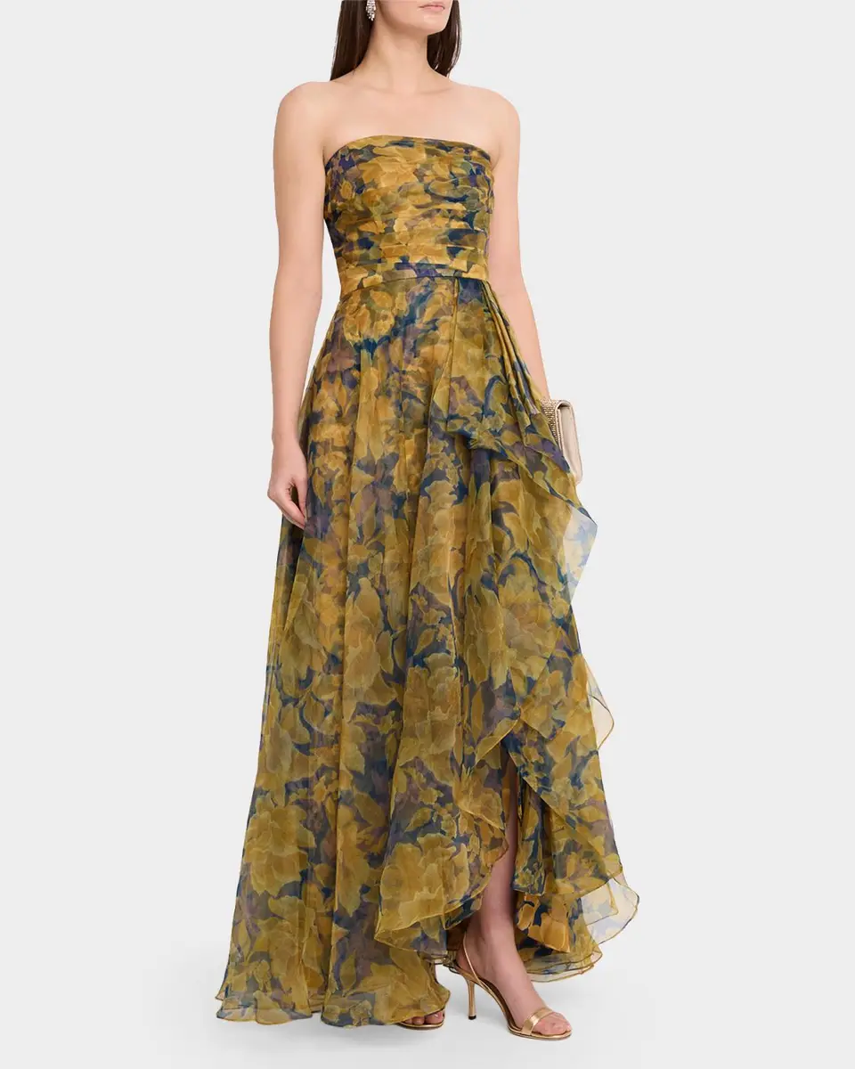 THEIA Fahreta Strapless Fit & Flare Organza Gown | Thumbnail 4 THEIA Fahreta Strapless Fit & Flare Organza Gown | Thumbnail 4