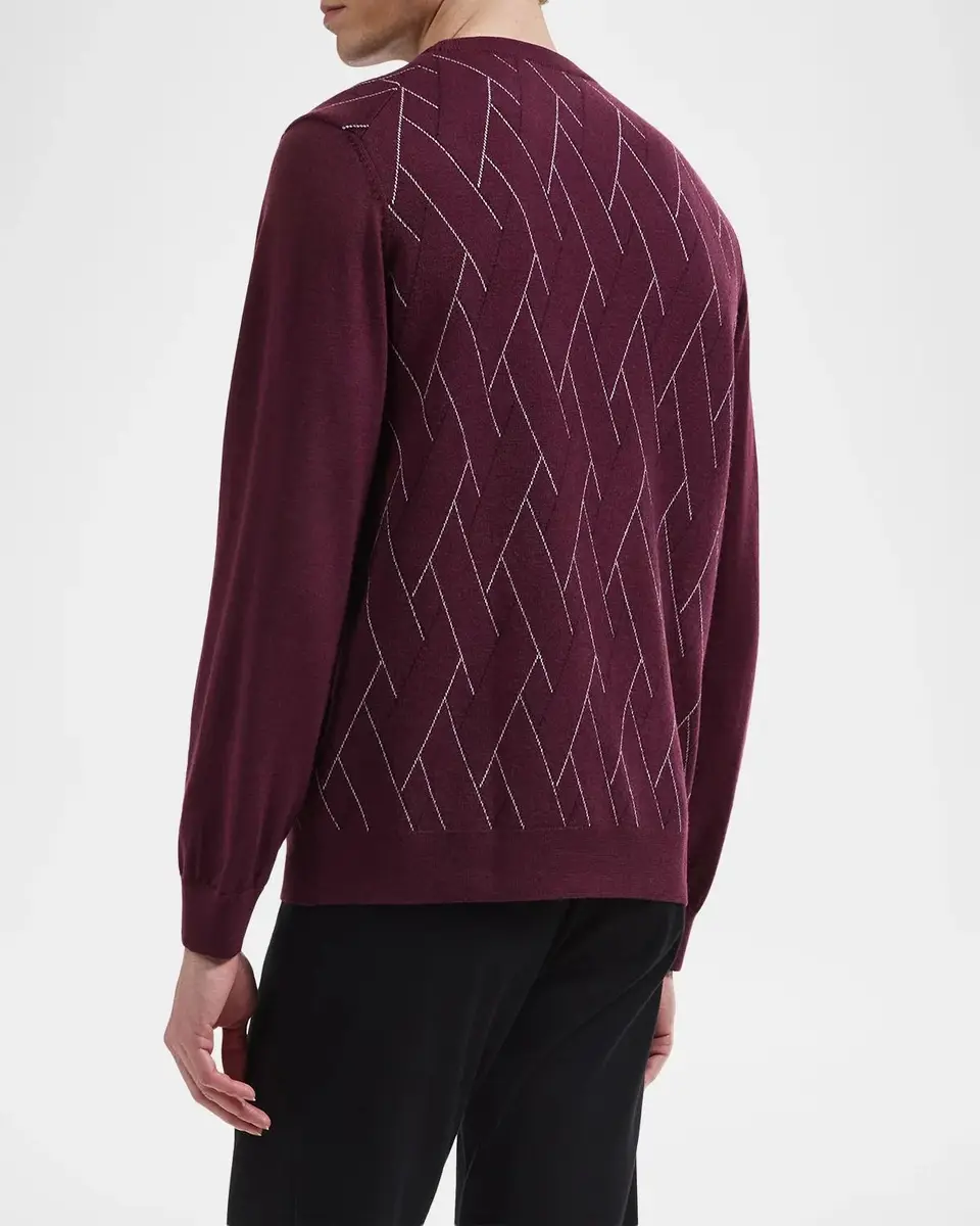 Bugatchi Men's Geometric Cotton Crewneck Sweater | Thumbnail 3