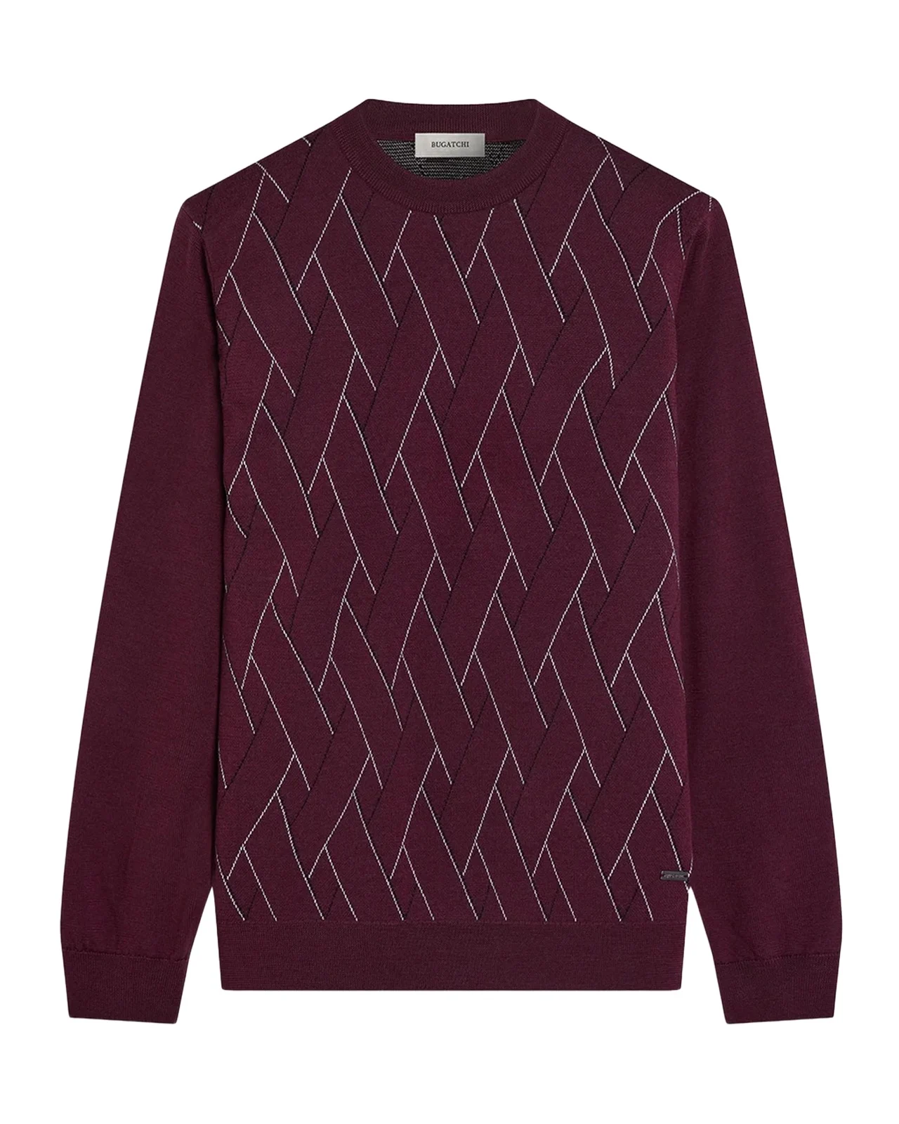 Men's Geometric Cotton Crewneck Sweater