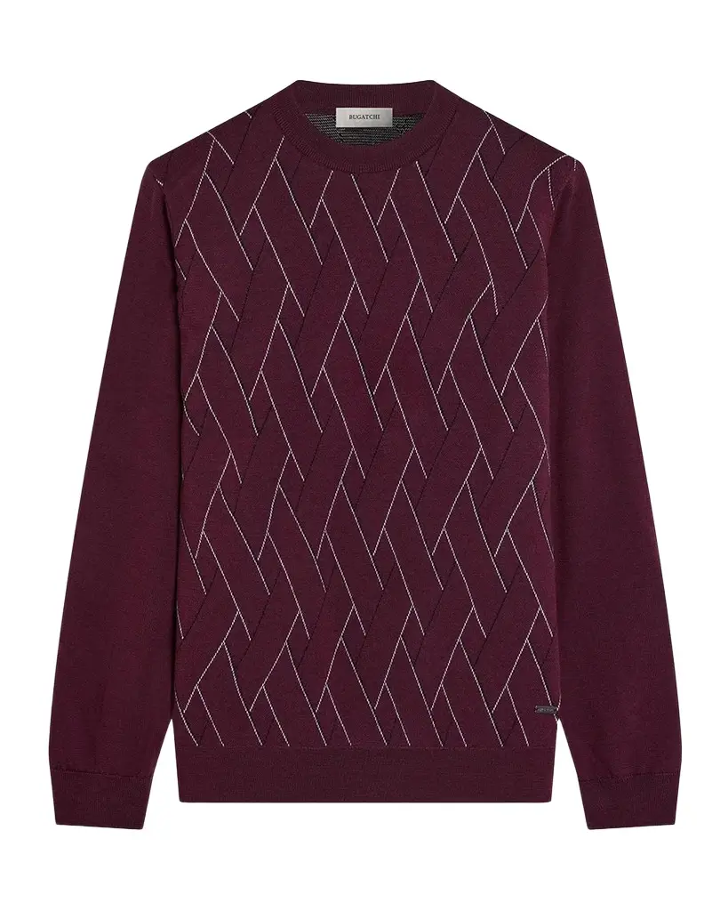Men's Geometric Cotton Crewneck Sweater