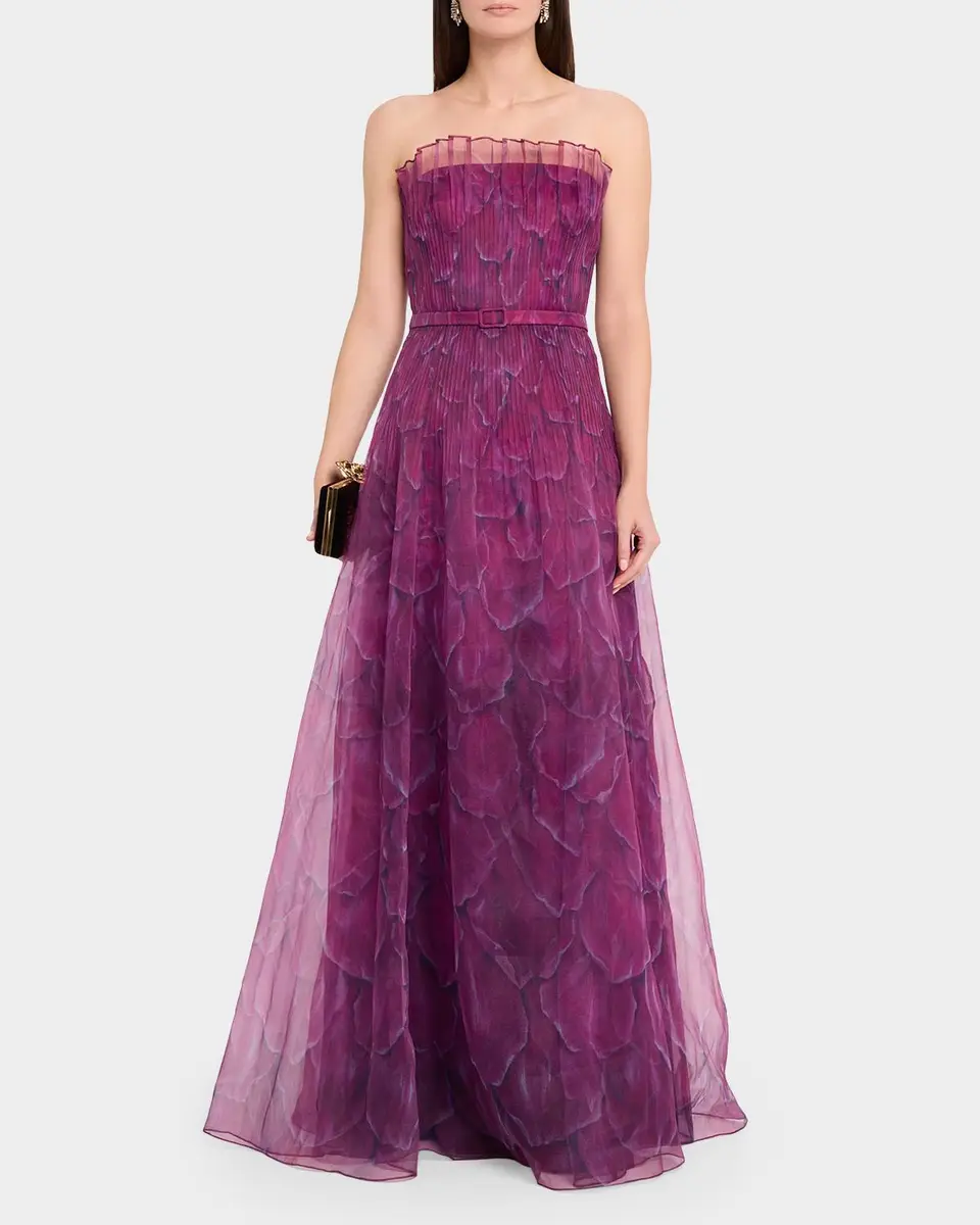THEIA Ivana Strapless Printed Organza Gown | Thumbnail 2 THEIA Ivana Strapless Printed Organza Gown | Thumbnail 2