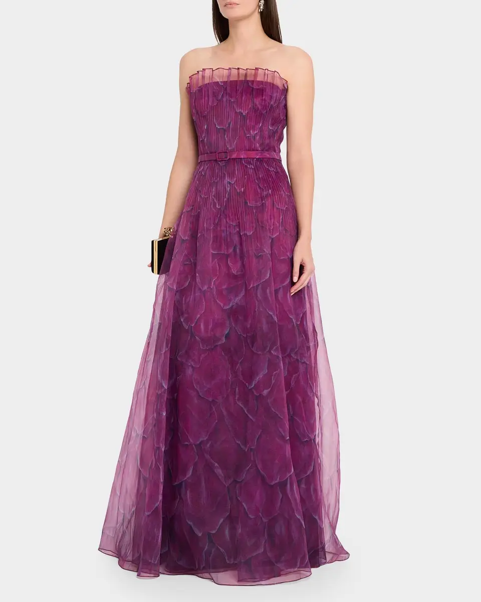 THEIA Ivana Strapless Printed Organza Gown | Thumbnail 4 THEIA Ivana Strapless Printed Organza Gown | Thumbnail 4