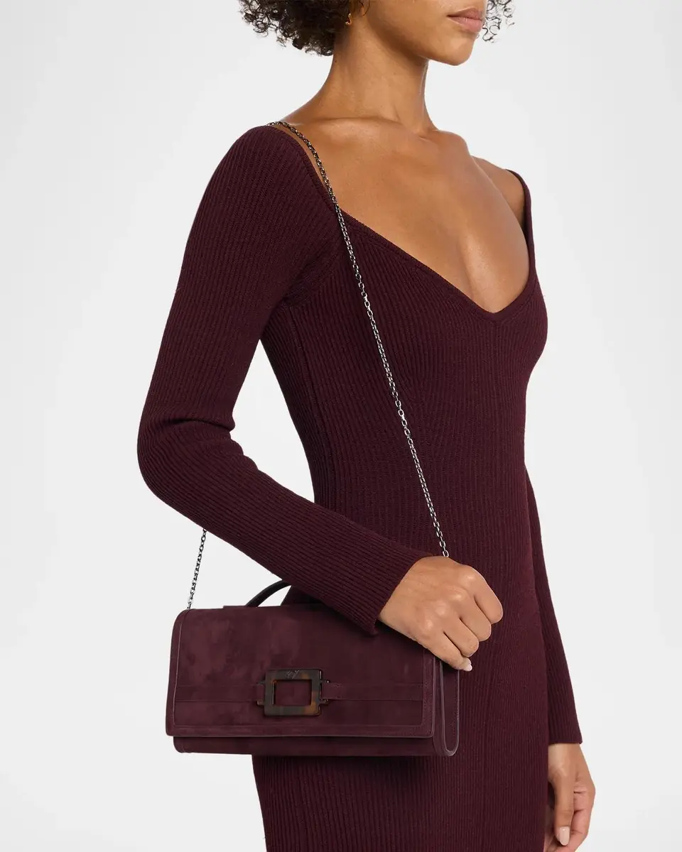 Roger Vivier Belle Vivier Suede Clutch Bag | Thumbnail 2 Roger Vivier Belle Vivier Suede Clutch Bag | Thumbnail 2