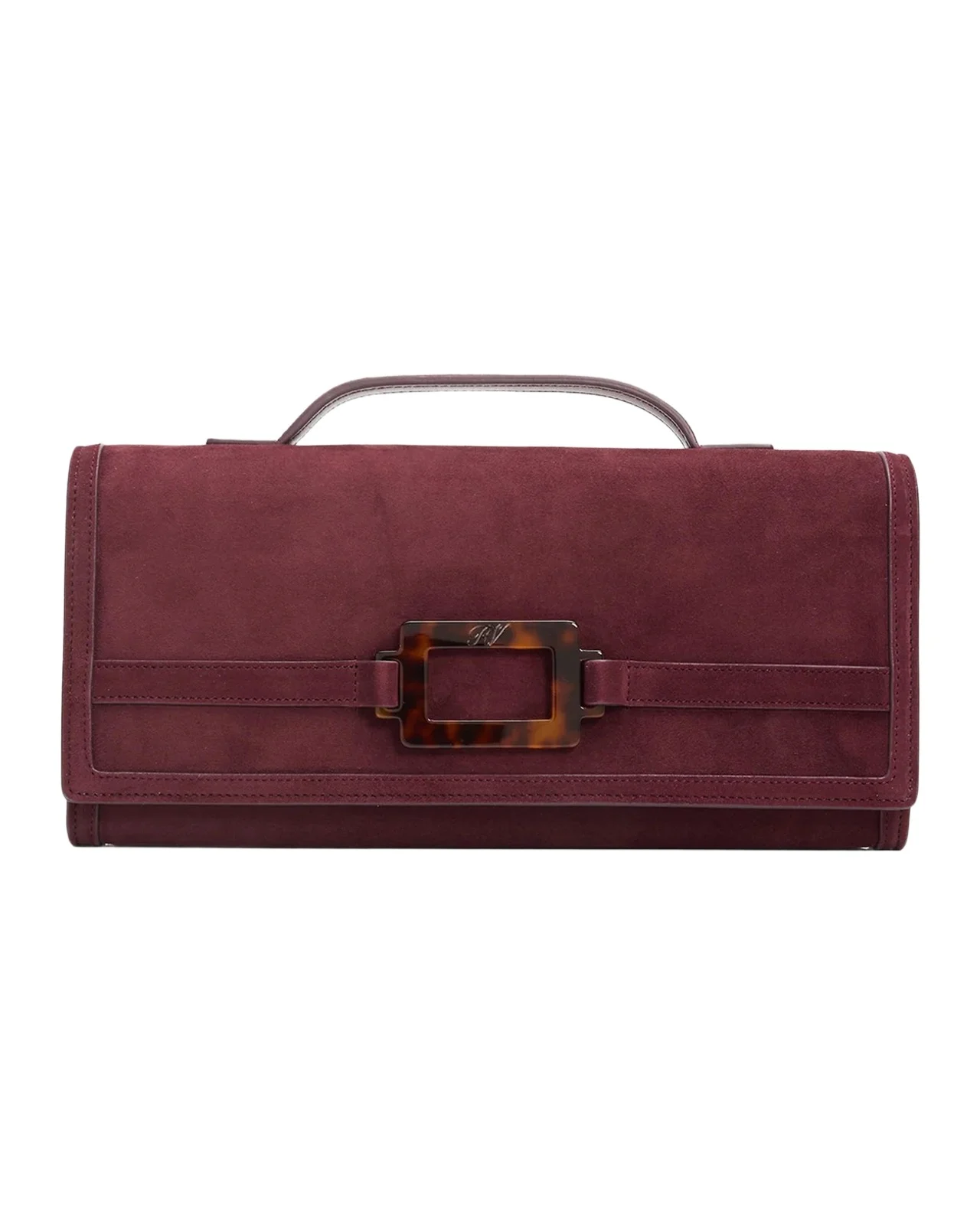 Roger Vivier Belle Vivier Suede Clutch Bag