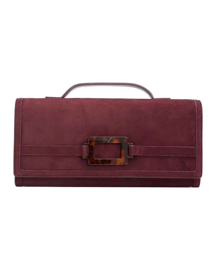 Roger Vivier Belle Vivier Suede Clutch Bag