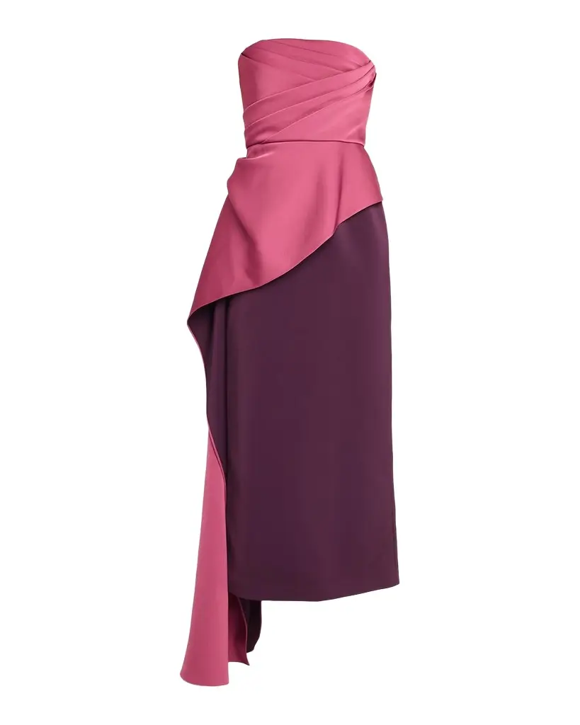 THEIA Diane Strapless Draped Gown