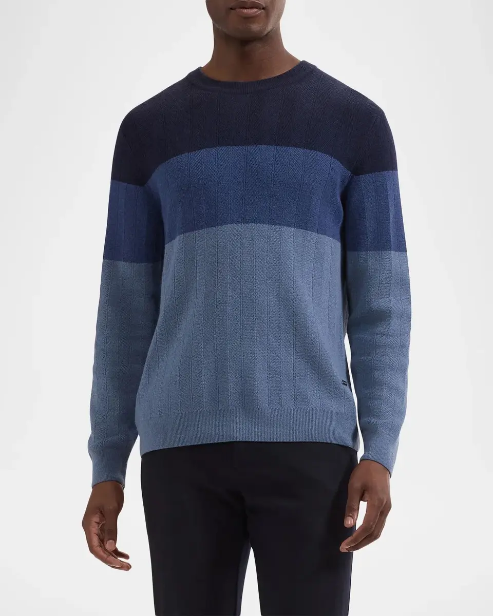 Bugatchi Aran Colorblocked Merino Wool-Blend Sweater | Thumbnail 4 Bugatchi Aran Colorblocked Merino Wool-Blend Sweater | Thumbnail 4