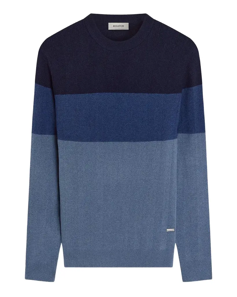 Bugatchi Aran Colorblocked Merino Wool-Blend Sweater