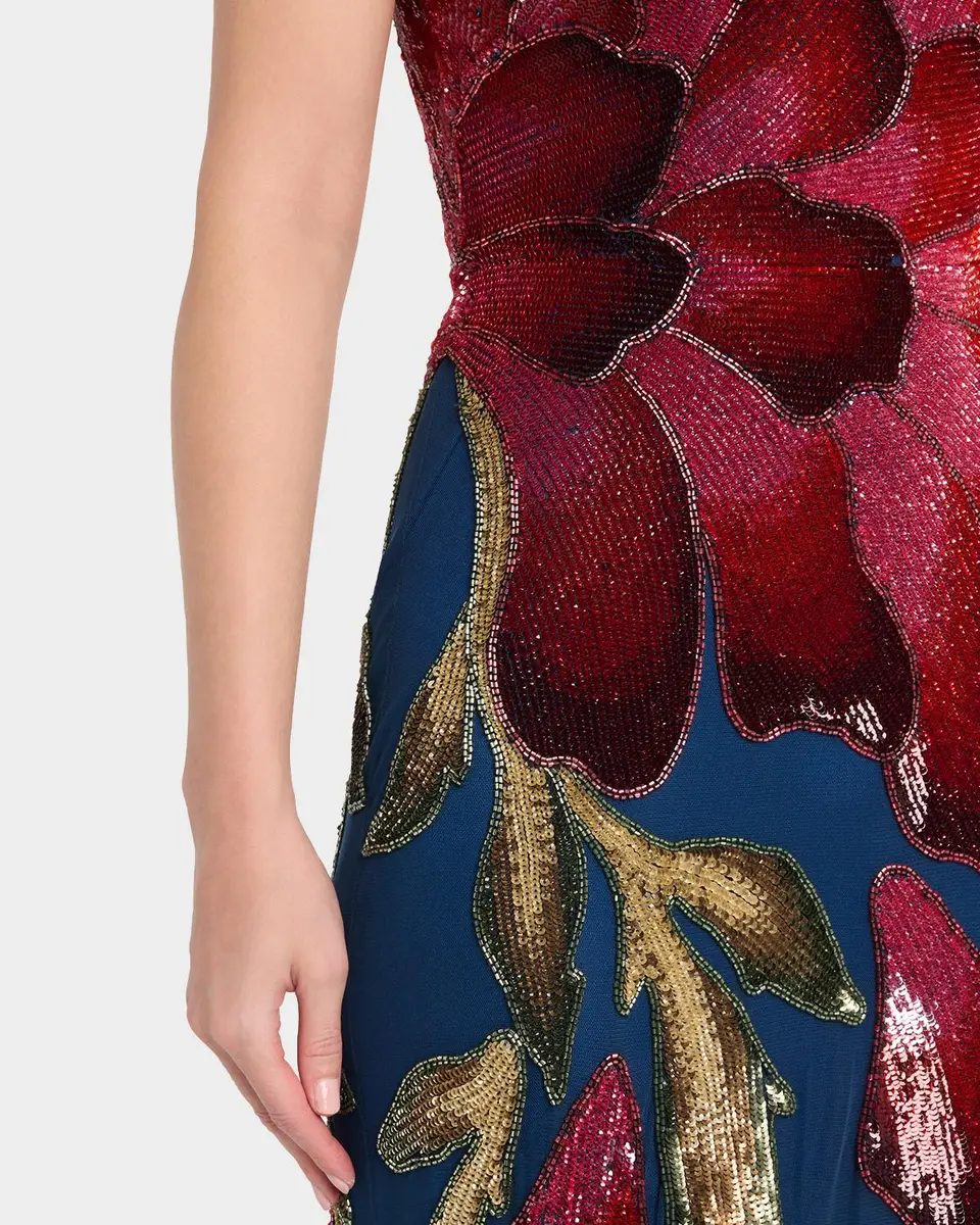 THEIA Marie Strapless Beaded Floral Gown | Thumbnail 5 THEIA Marie Strapless Beaded Floral Gown | Thumbnail 5