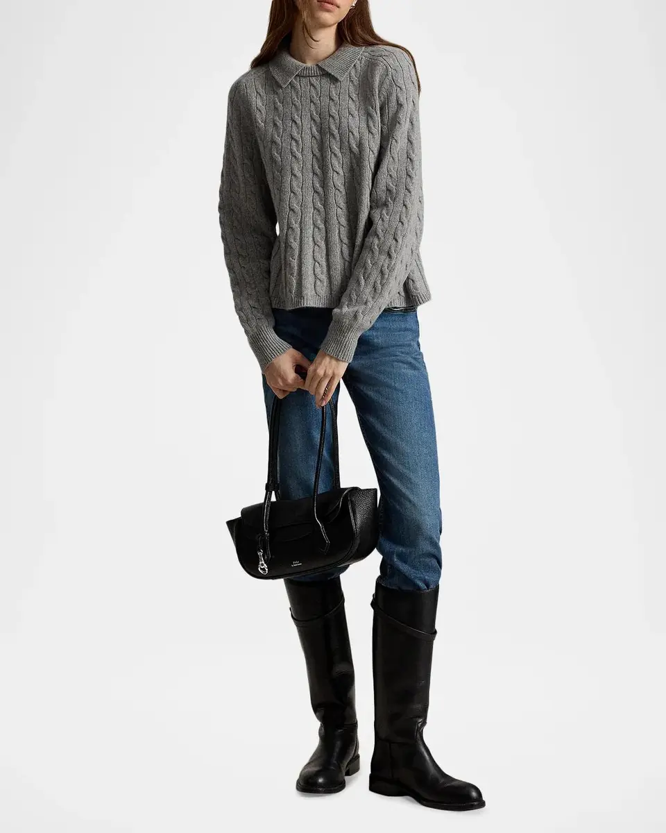 Polo Ralph Lauren Cable Wool-Cashmere Peplum Sweater | Thumbnail 2 Polo Ralph Lauren Cable Wool-Cashmere Peplum Sweater | Thumbnail 2