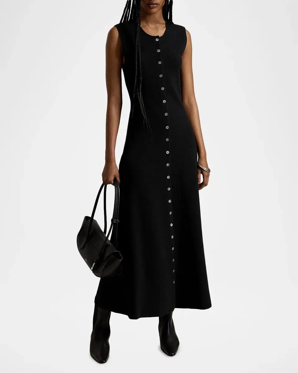 Polo Ralph Lauren Wool-Blend Buttoned Midi Dress | Thumbnail 2