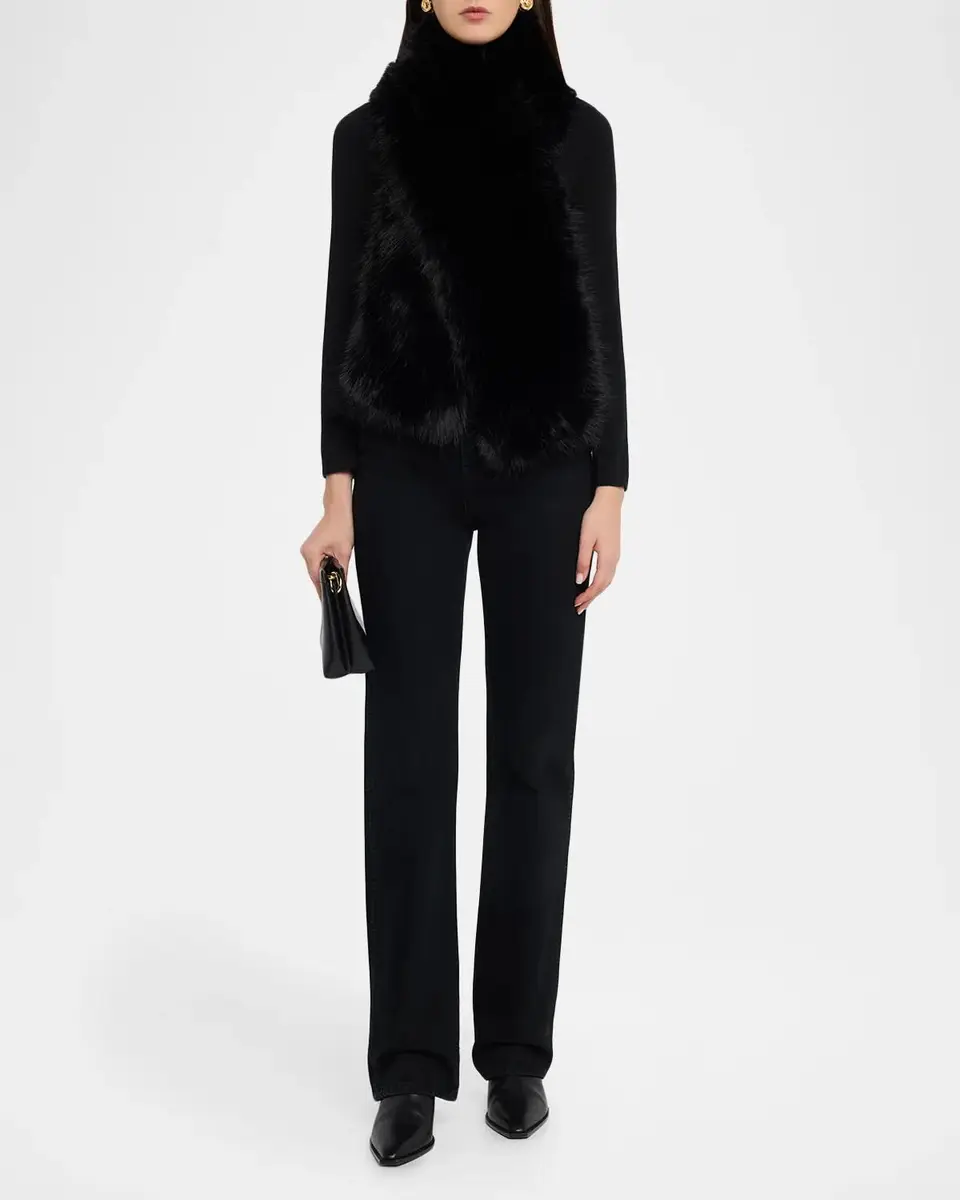 THEIA Kay Faux Fox Fur Asymmetric Shrug | Thumbnail 2 THEIA Kay Faux Fox Fur Asymmetric Shrug | Thumbnail 2