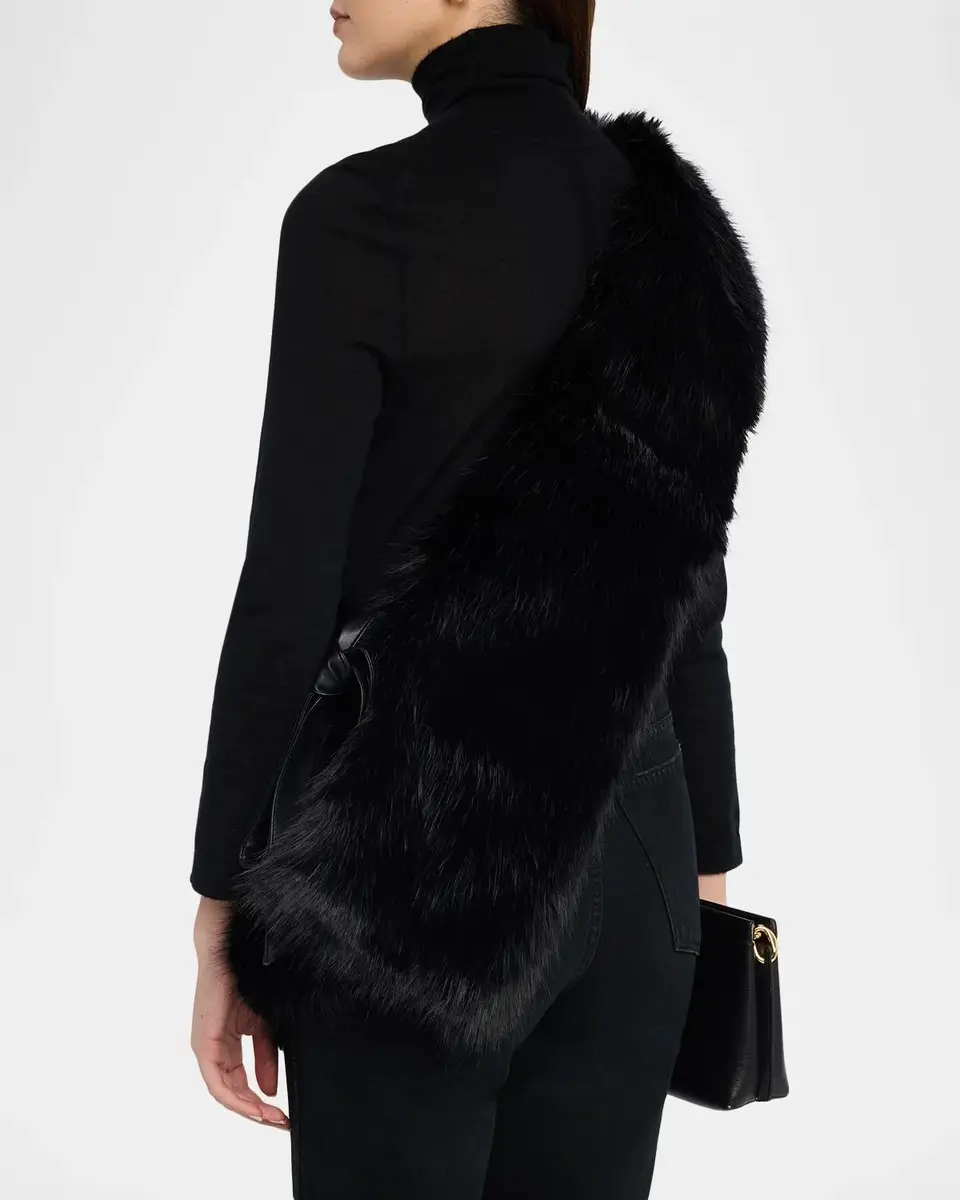 THEIA Kay Faux Fox Fur Asymmetric Shrug | Thumbnail 3 THEIA Kay Faux Fox Fur Asymmetric Shrug | Thumbnail 3