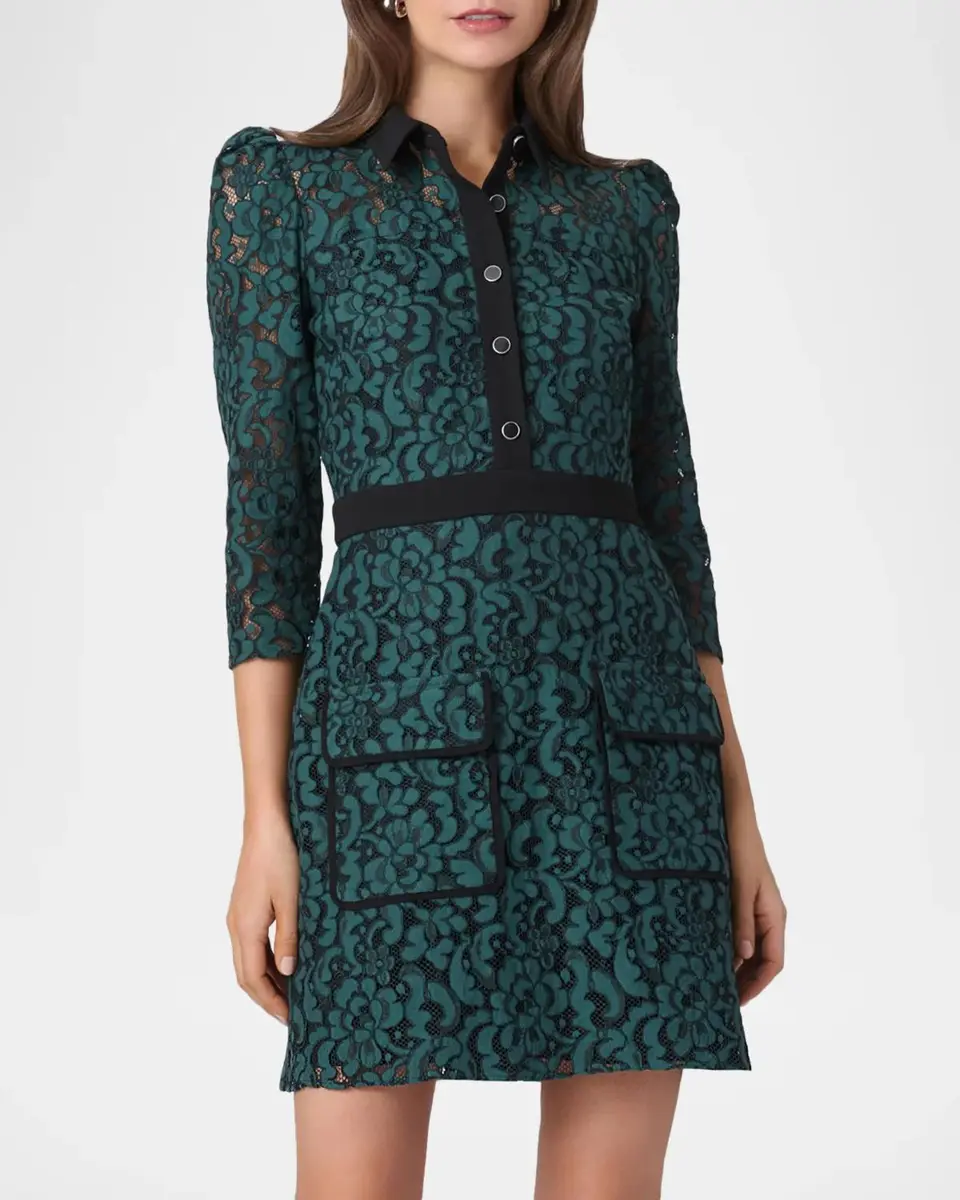Shoshanna Tracey Corded Lace Mini Dress | Thumbnail 3 Shoshanna Tracey Corded Lace Mini Dress | Thumbnail 3