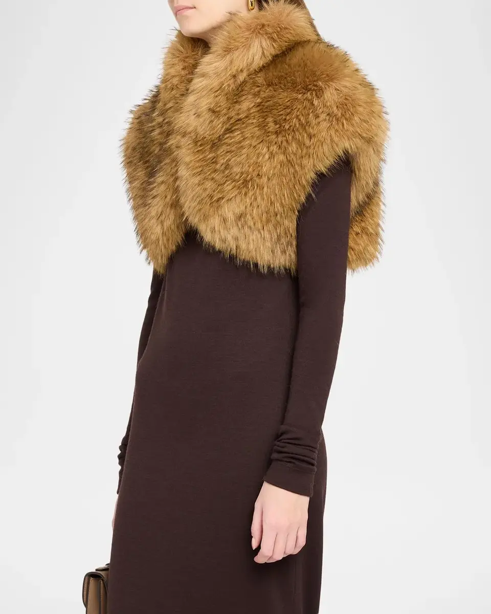 THEIA Misha Turtleneck Faux Fox Fur Bolero | Thumbnail 4