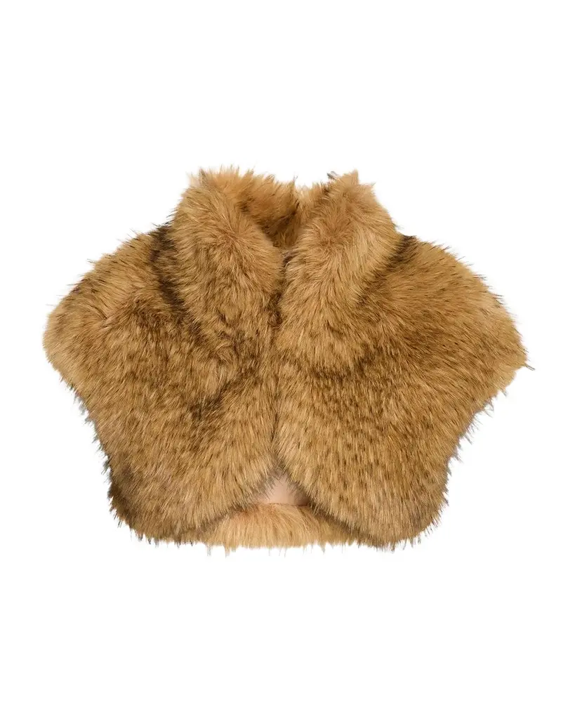 THEIA Misha Turtleneck Faux Fox Fur Bolero