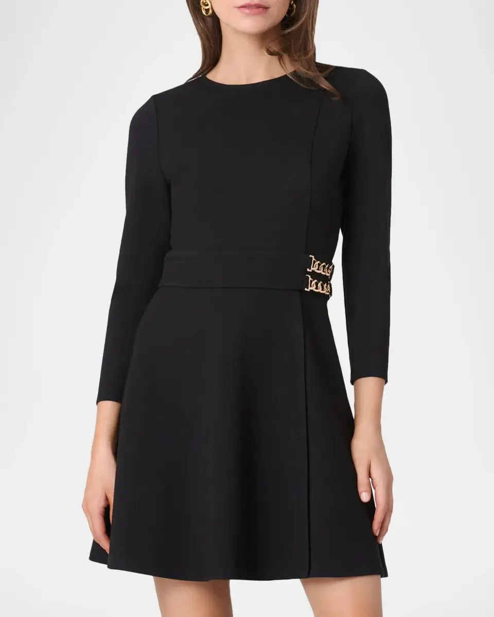 Shoshanna Chain-Embellished Ponte Mini Dress | Thumbnail 3 Shoshanna Chain-Embellished Ponte Mini Dress | Thumbnail 3