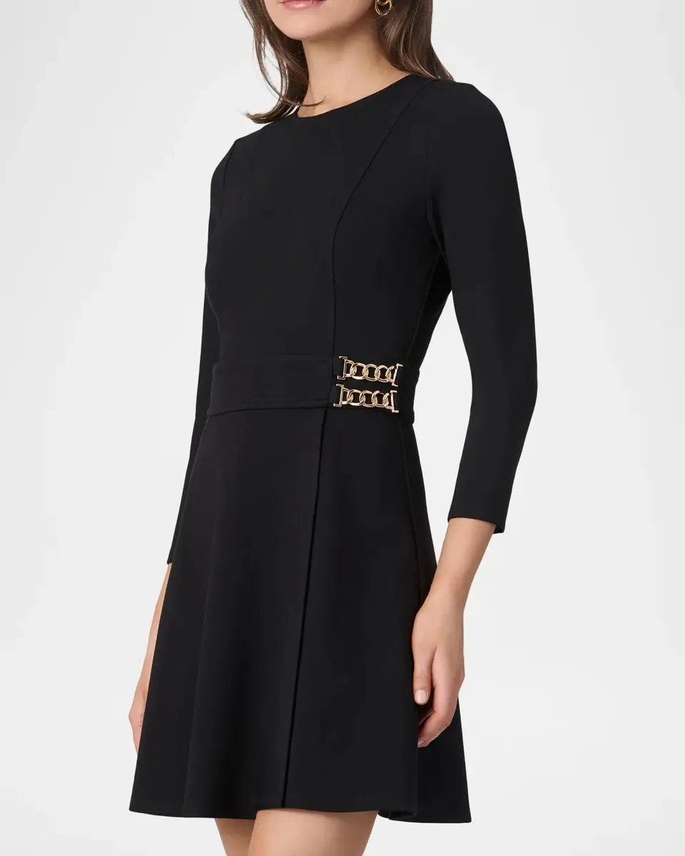 Shoshanna Chain-Embellished Ponte Mini Dress | Thumbnail 4 Shoshanna Chain-Embellished Ponte Mini Dress | Thumbnail 4