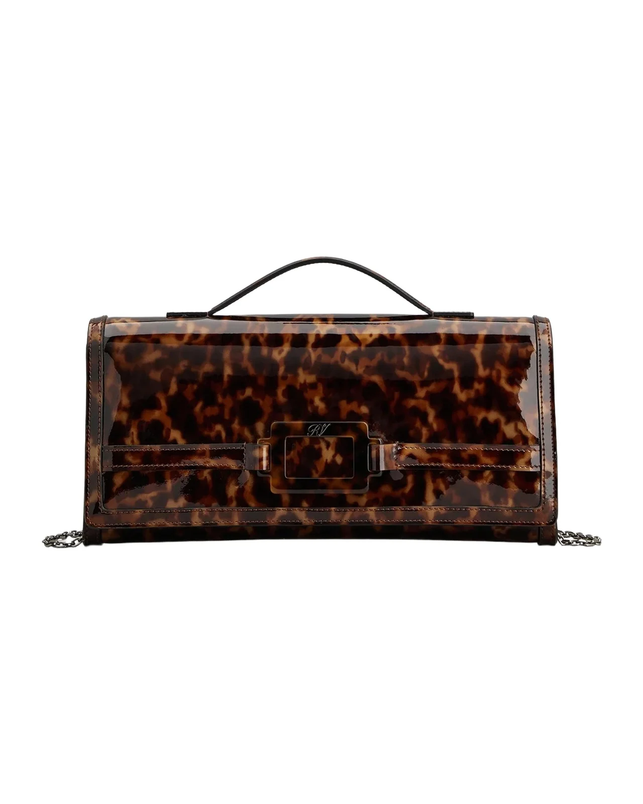 Roger Vivier Belle Vivier Patent Leather Clutch Bag