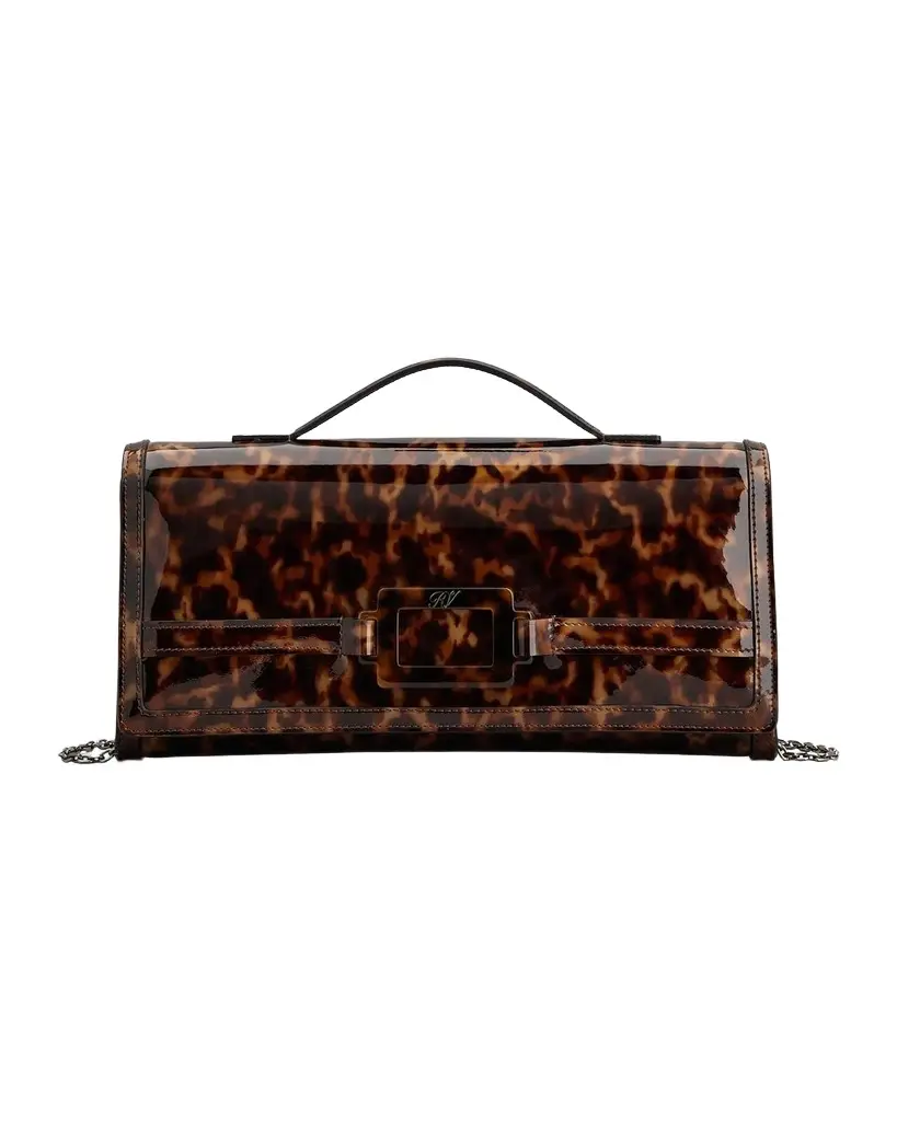Roger Vivier Belle Vivier Patent Leather Clutch Bag