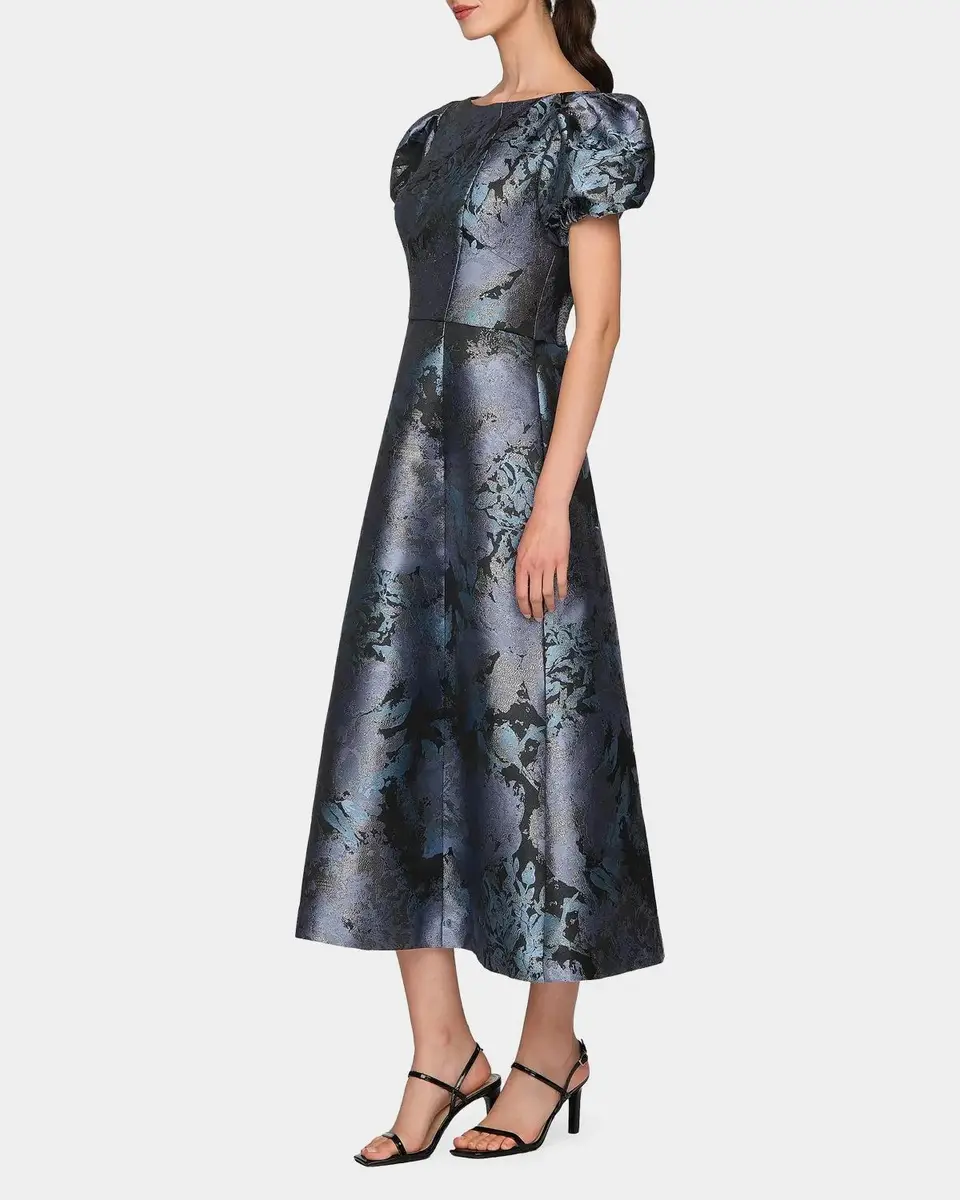 Kay Unger New York Jennifer Jacqaurd Tea-Length Cocktail Dress | Thumbnail 6 Kay Unger New York Jennifer Jacqaurd Tea-Length Cocktail Dress | Thumbnail 6
