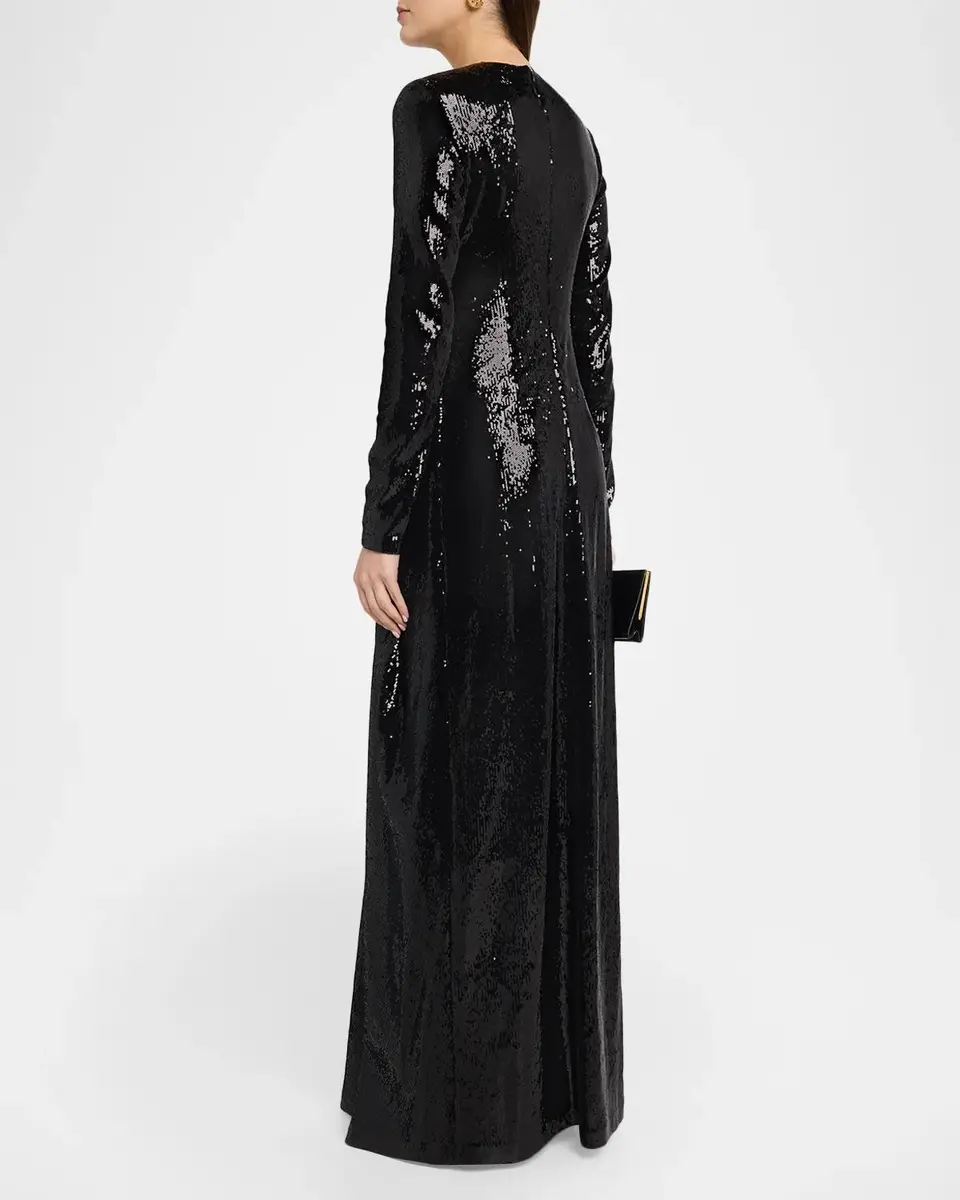Kate Barton Kate Draped Sequin Column Gown | Thumbnail 3 Kate Barton Kate Draped Sequin Column Gown | Thumbnail 3