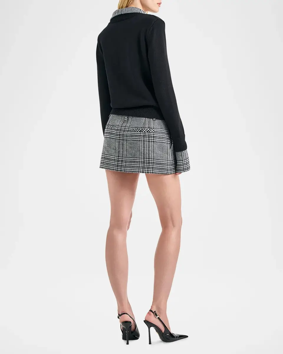 SEROYA Lilly Houndstooth Plaid Mini Skirt | Thumbnail 3 SEROYA Lilly Houndstooth Plaid Mini Skirt | Thumbnail 3