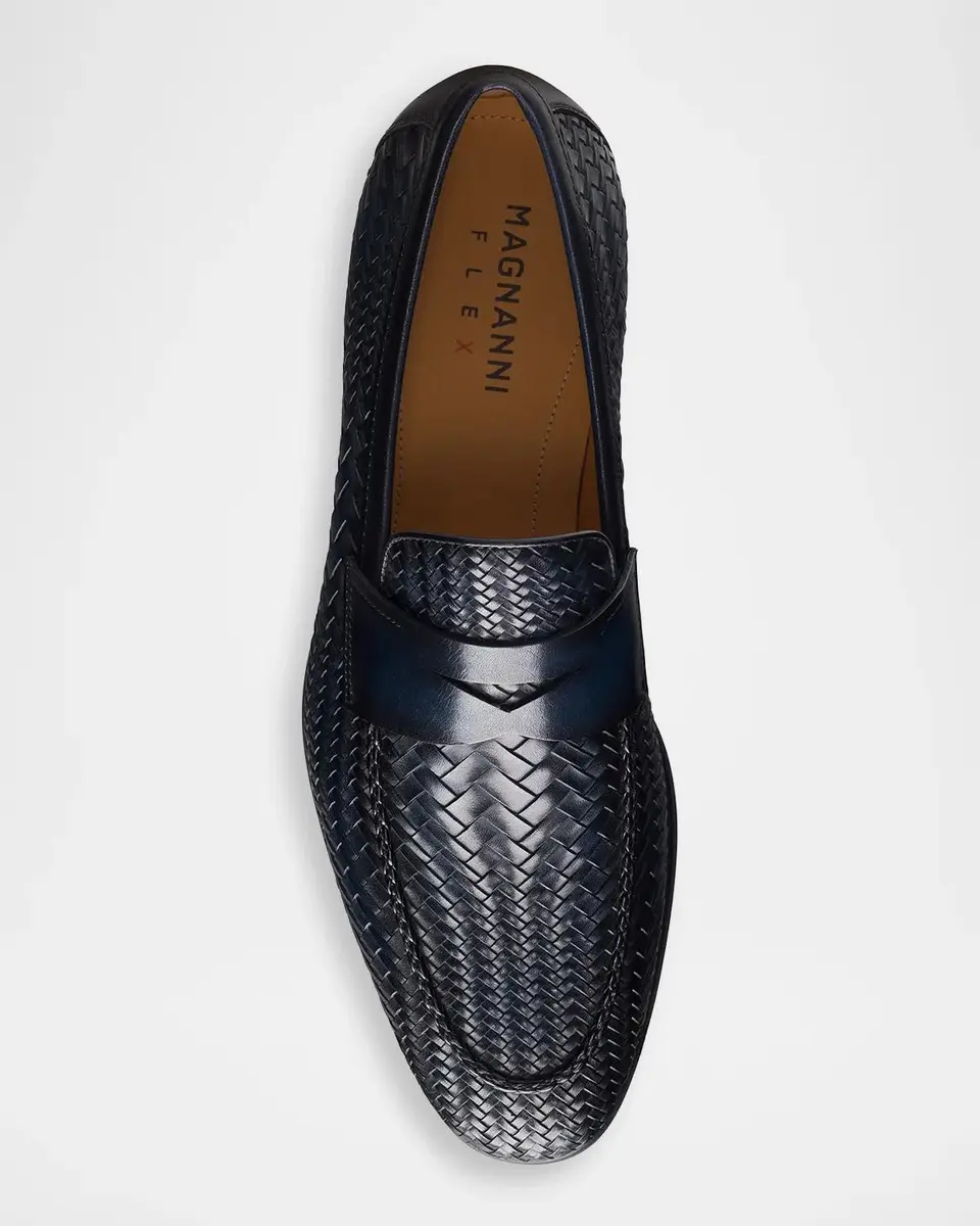 Magnanni Men's Halwell Woven Leather Penny Loafers | Thumbnail 3 Magnanni Men's Halwell Woven Leather Penny Loafers | Thumbnail 3