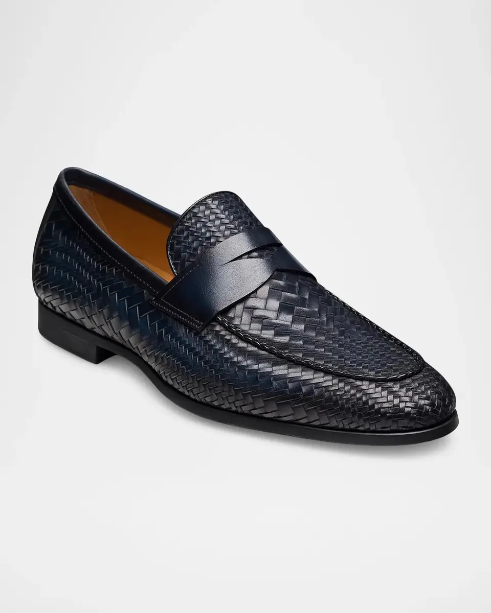 Magnanni Men's Halwell Woven Leather Penny Loafers | Thumbnail 5 Magnanni Men's Halwell Woven Leather Penny Loafers | Thumbnail 5