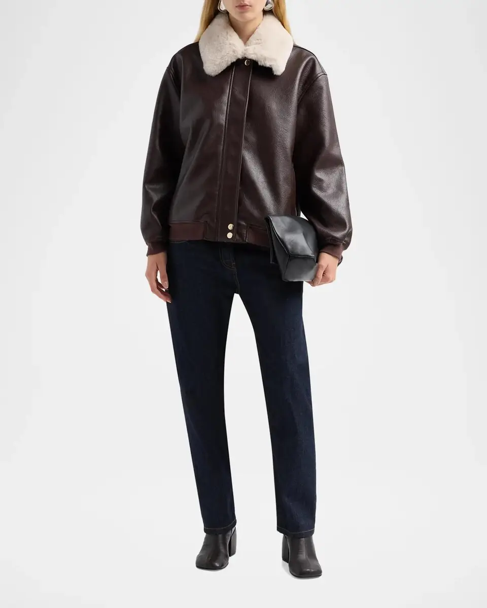Generation Love Allison Faux-Fur Combo Faux Leather Bomber Jacket | Thumbnail 2