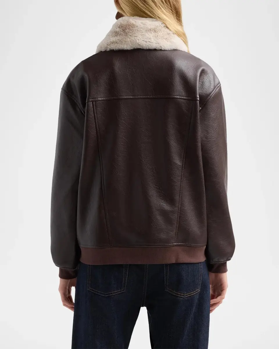 Generation Love Allison Faux-Fur Combo Faux Leather Bomber Jacket | Thumbnail 3
