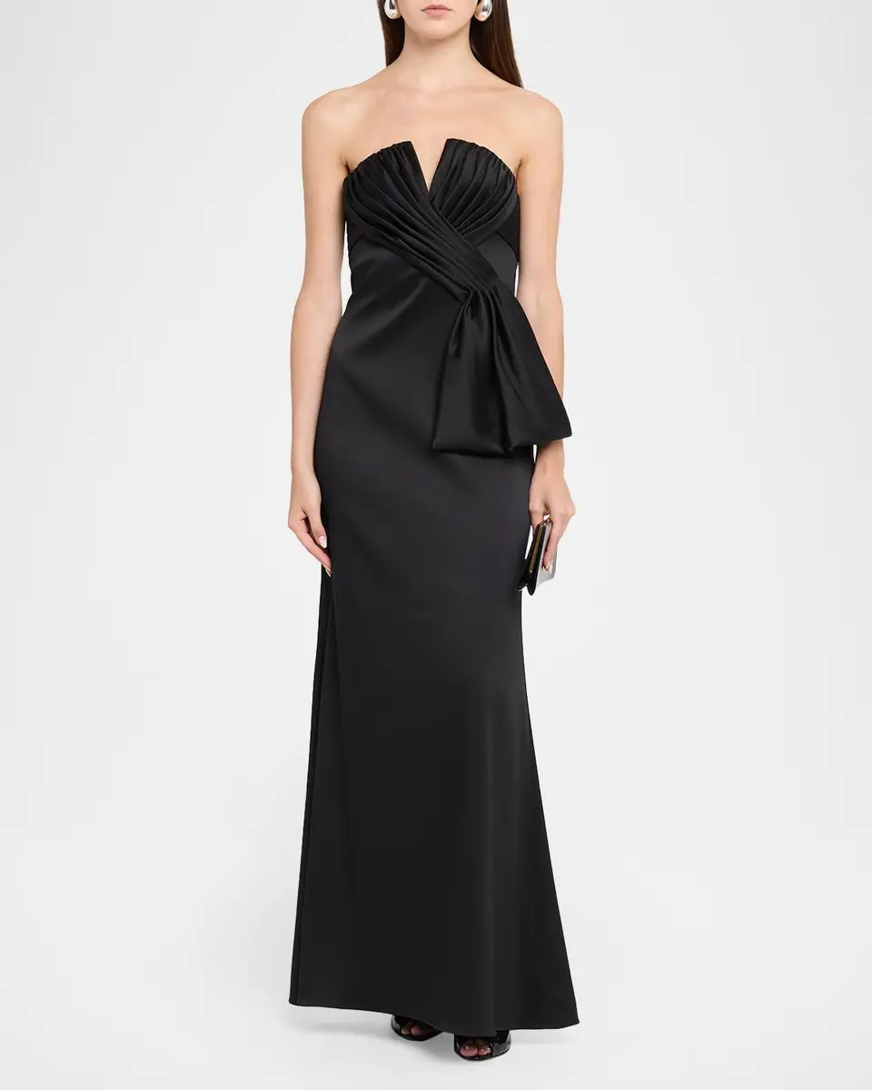 Aidan Mattox Strapless Draped Stretch Mikado Gown | Thumbnail 2 Aidan Mattox Strapless Draped Stretch Mikado Gown | Thumbnail 2