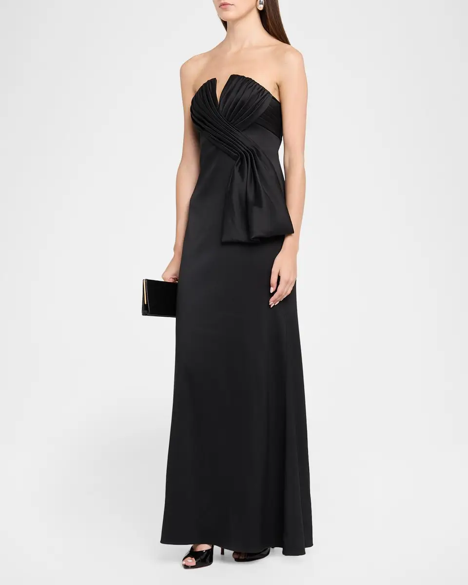 Aidan Mattox Strapless Draped Stretch Mikado Gown | Thumbnail 4 Aidan Mattox Strapless Draped Stretch Mikado Gown | Thumbnail 4