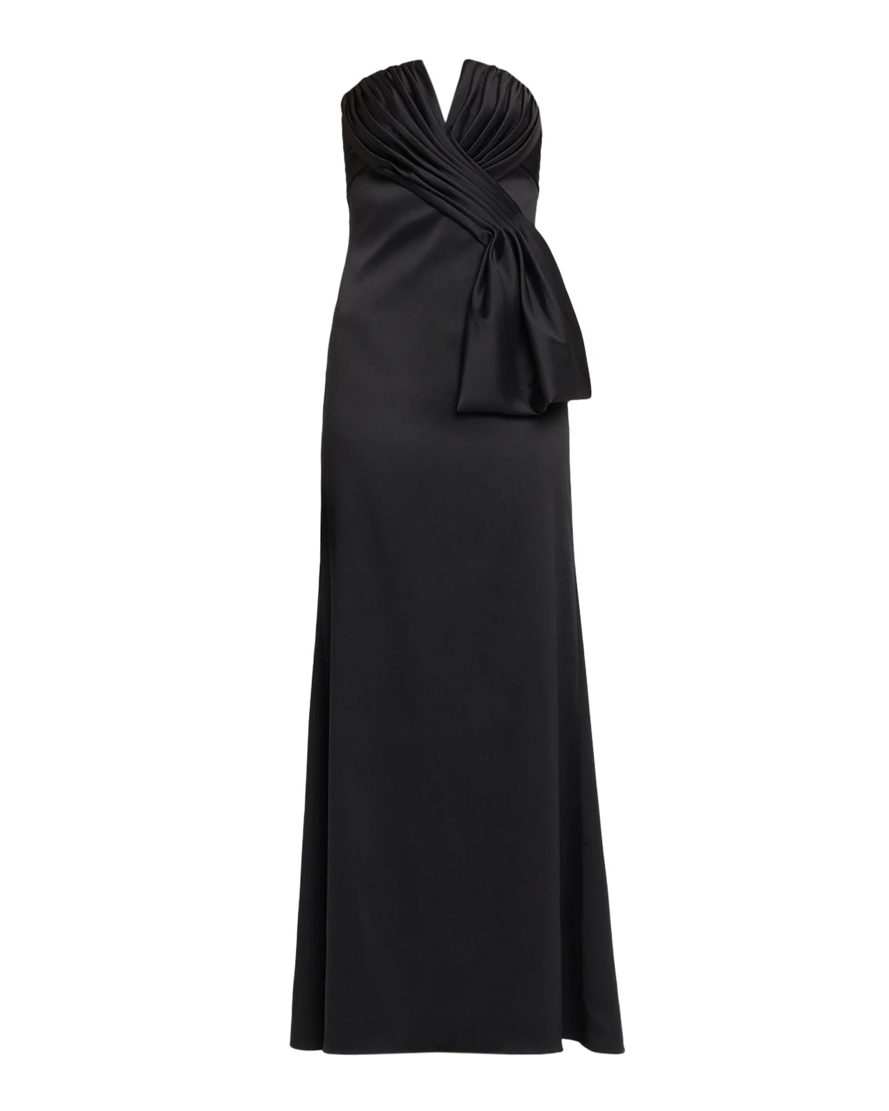 Aidan Mattox Strapless Draped Stretch Mikado Gown