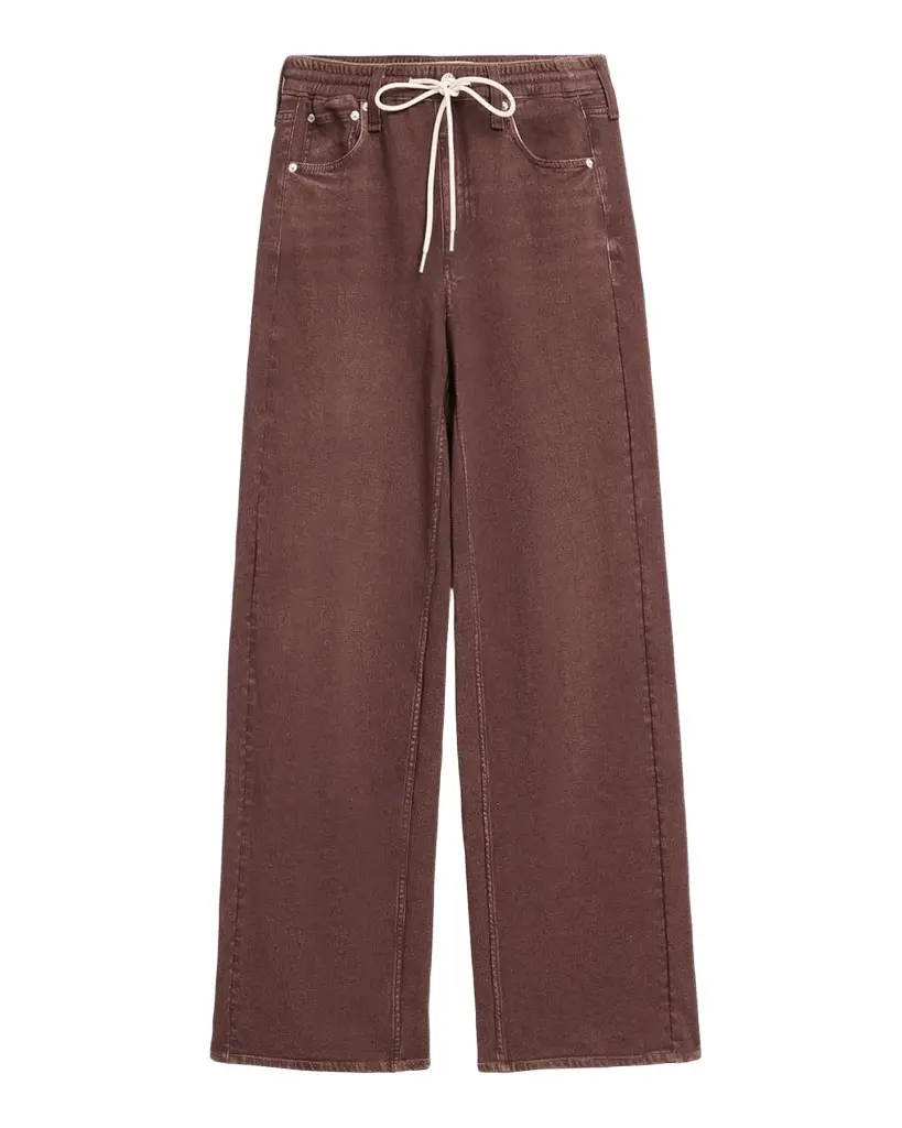 rb Miramar Terry Drawstring Wide-Leg Jeans rb Miramar Terry Drawstring Wide-Leg Jeans