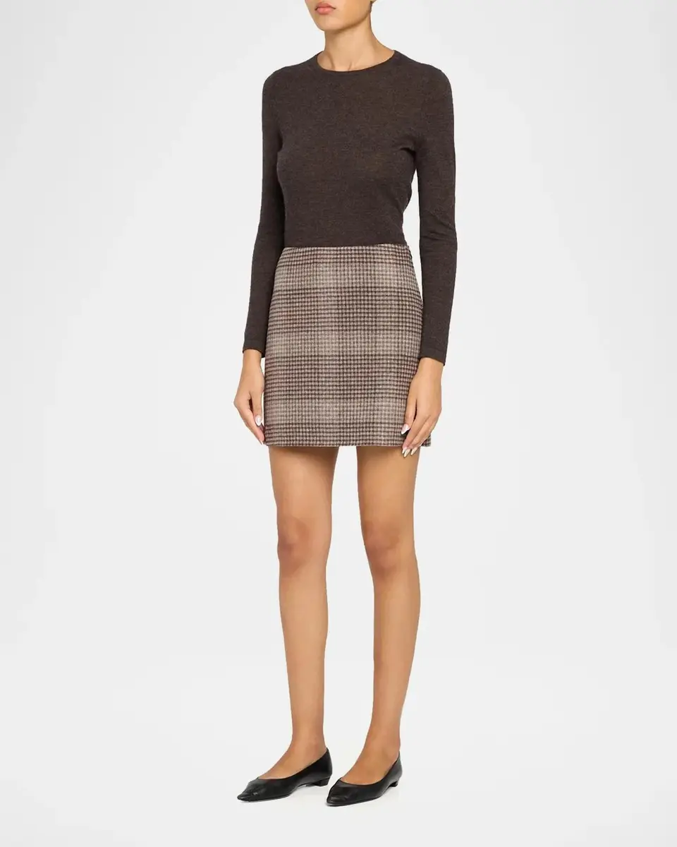 Theory Plaid Tweed Mini Skirt | Thumbnail 2