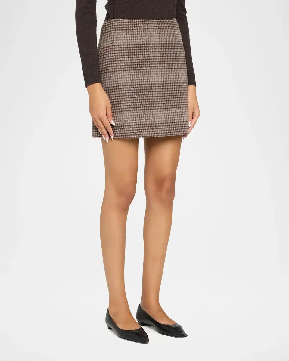 Theory Plaid Tweed Mini Skirt | Thumbnail 4