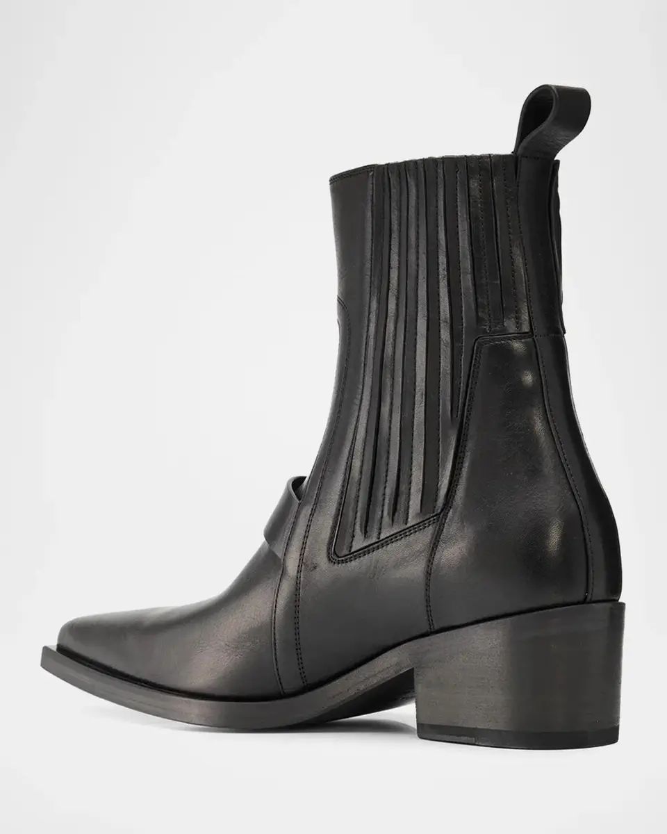 Rick Owens Men's Tower Pointed Sliver Leather Boots | Thumbnail 2 Rick Owens Men's Tower Pointed Sliver Leather Boots | Thumbnail 2