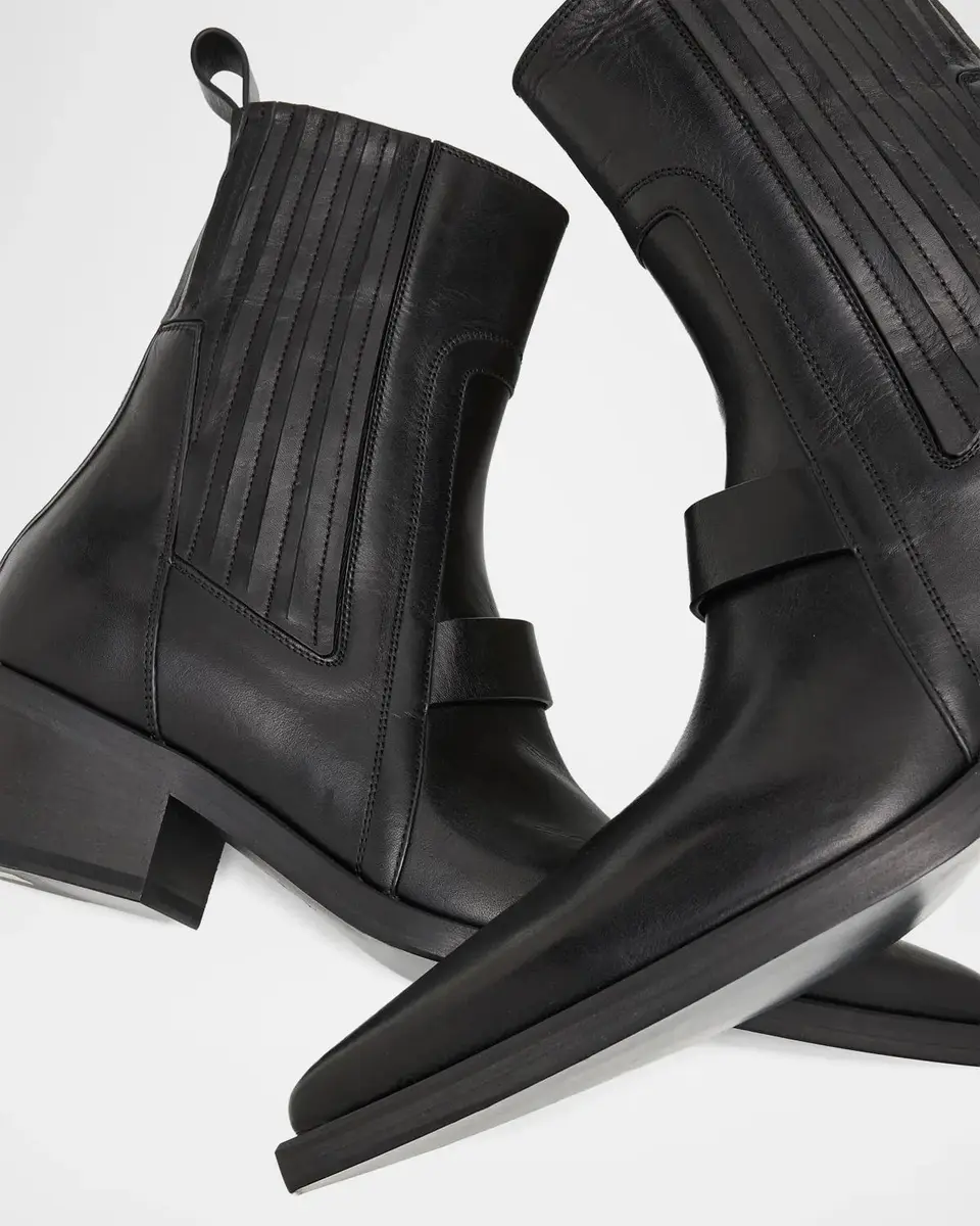 Rick Owens Men's Tower Pointed Sliver Leather Boots | Thumbnail 3 Rick Owens Men's Tower Pointed Sliver Leather Boots | Thumbnail 3