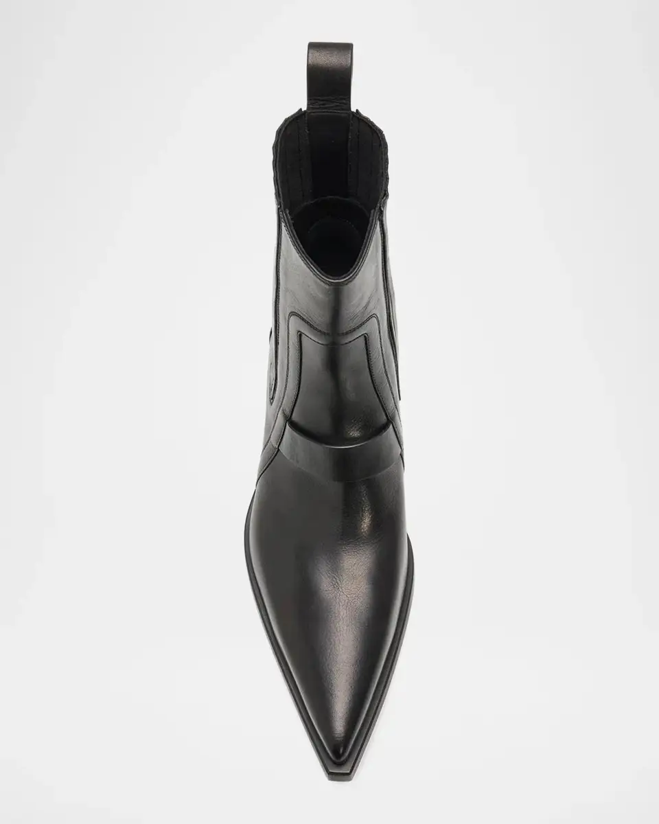 Rick Owens Men's Tower Pointed Sliver Leather Boots | Thumbnail 4 Rick Owens Men's Tower Pointed Sliver Leather Boots | Thumbnail 4