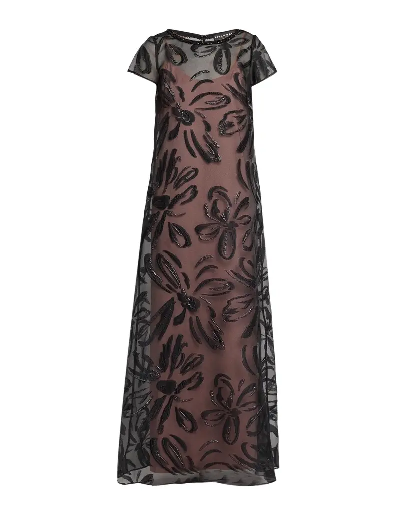 Aidan Mattox Metallic Floral Organza Jacquard Gown