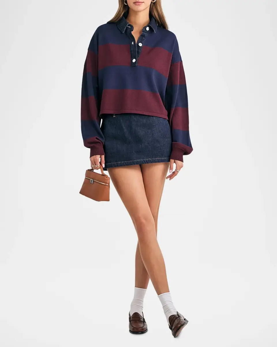 SEROYA Filipa Striped Rugby Top | Thumbnail 2 SEROYA Filipa Striped Rugby Top | Thumbnail 2