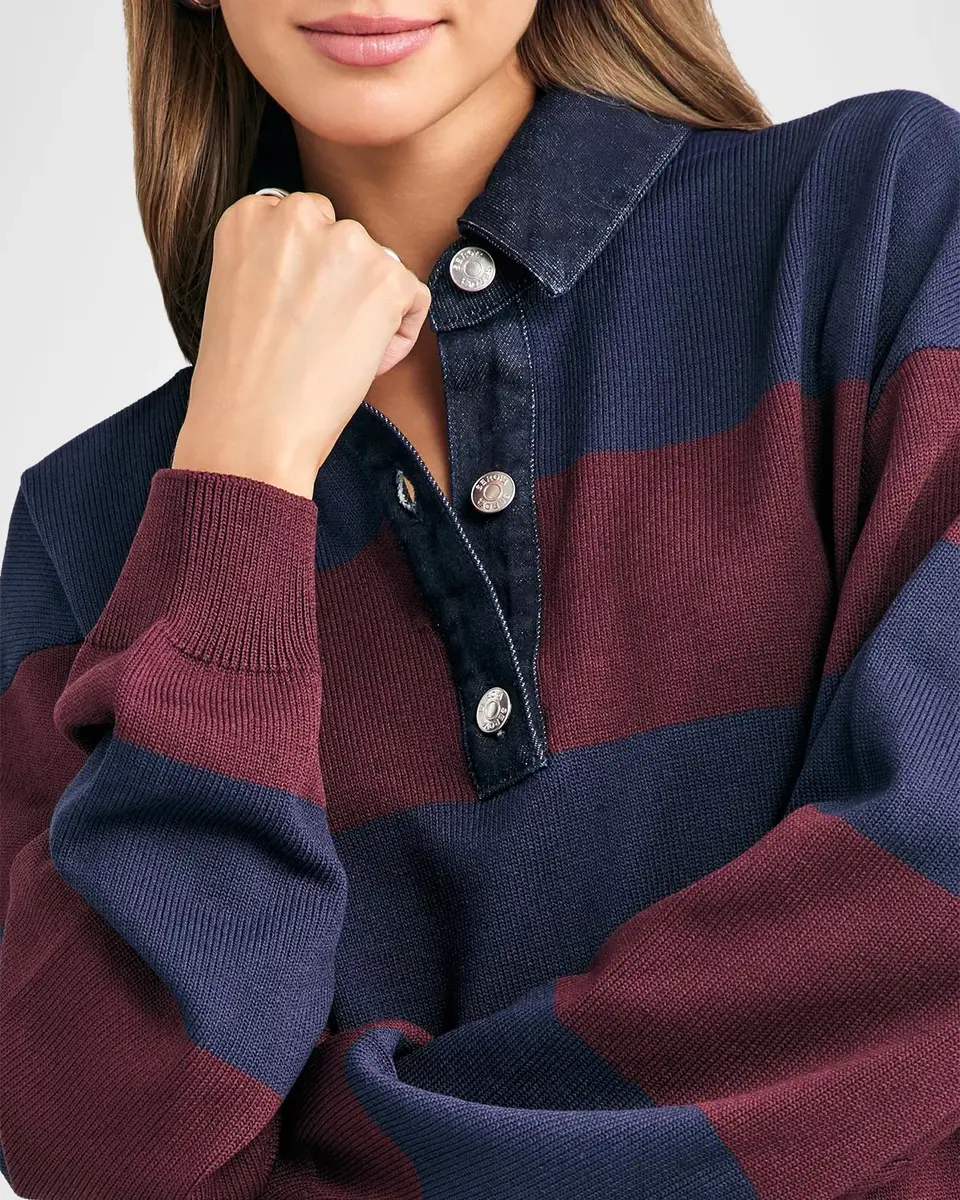 SEROYA Filipa Striped Rugby Top | Thumbnail 5 SEROYA Filipa Striped Rugby Top | Thumbnail 5