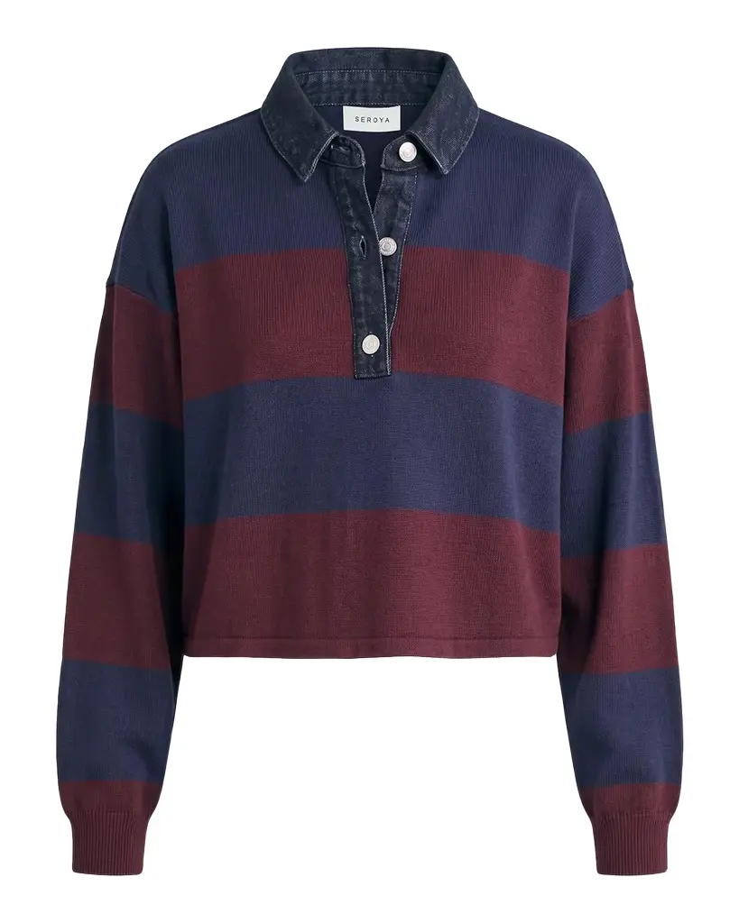 SEROYA Filipa Striped Rugby Top