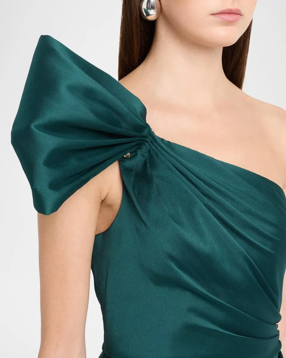 Aidan Mattox One-Shoulder Stretch Mikado Gown | Thumbnail 5 Aidan Mattox One-Shoulder Stretch Mikado Gown | Thumbnail 5