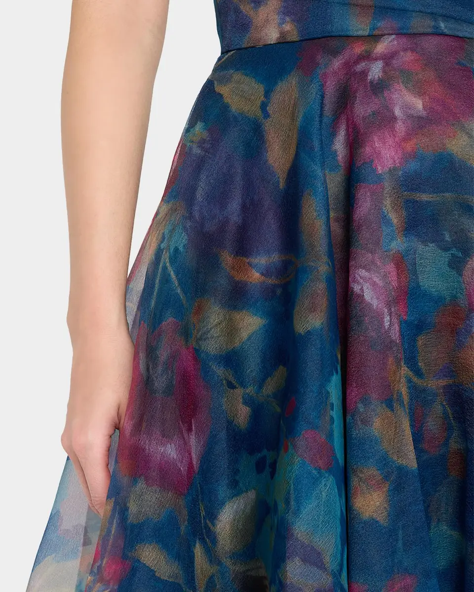 THEIA Neve Strapless Floral High-Low Gown | Thumbnail 5