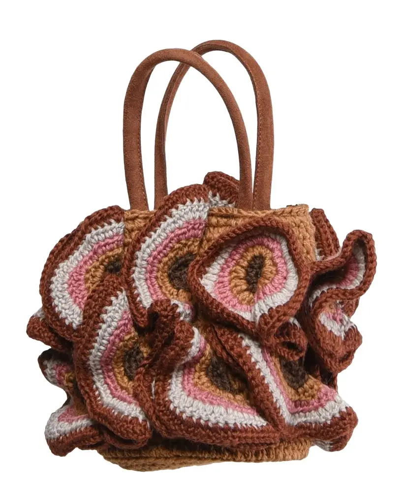Farm Rio Crochet Flower Top-Handle Bag