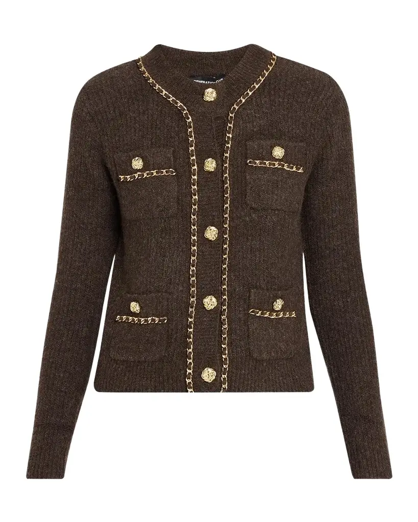 Generation Love Selma Chain-Embellished Cardigan